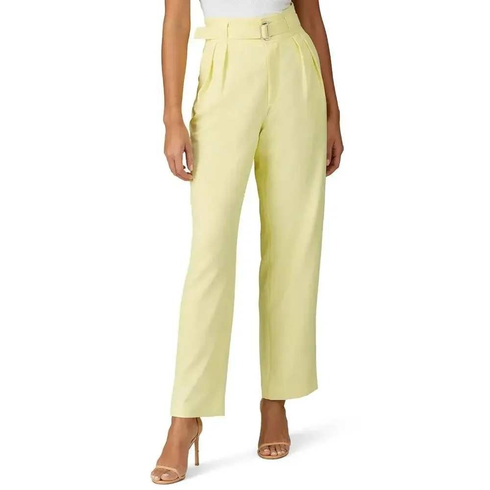 Simon Miller Galen Wide Leg Acid Yellow Trousers Belt EUC XL Dopamine Designer